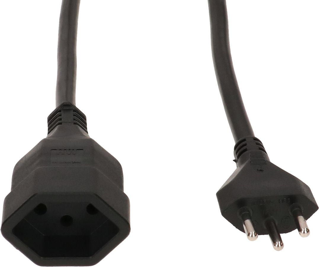 TD-Verlängerung H05VV-F3G1.5 3m schwarz Typ 12 / Typ 13