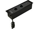 CUBOBOX Steckdoseneinheit schwarz S 3-fach 2x Typ 13 1x USB-A/C