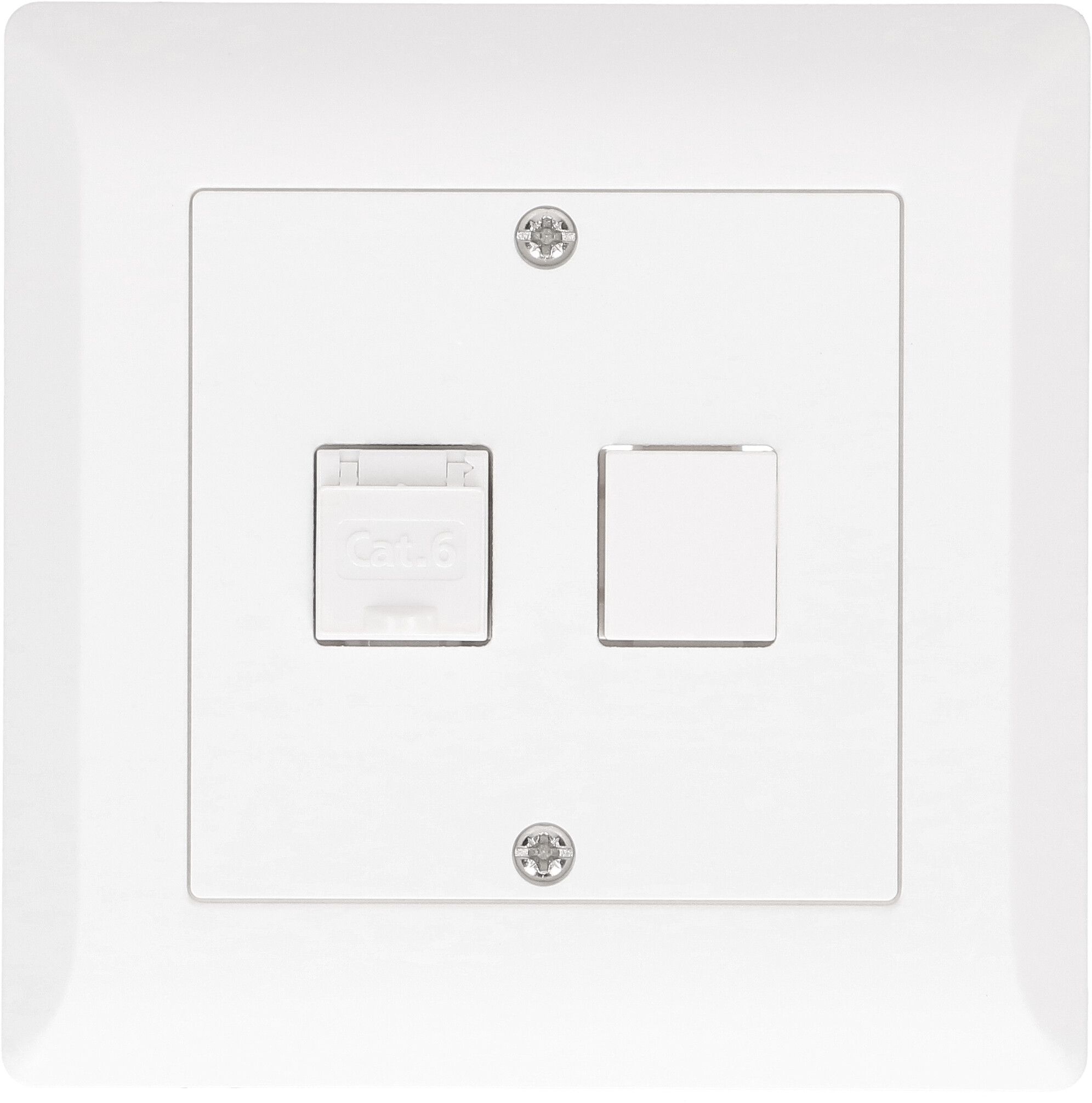 téléphone/réseau 1x vide/1xRJ45 cat. 6 ENC Kallysto blanc