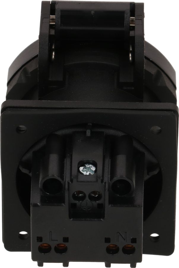 Einbausteckdose 1x Typ 23 L+N+PE Max Hauri IP55 schwarz/schwarz