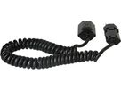 Spiral extension cable cordset H05VV-F3G1.0mm2 black