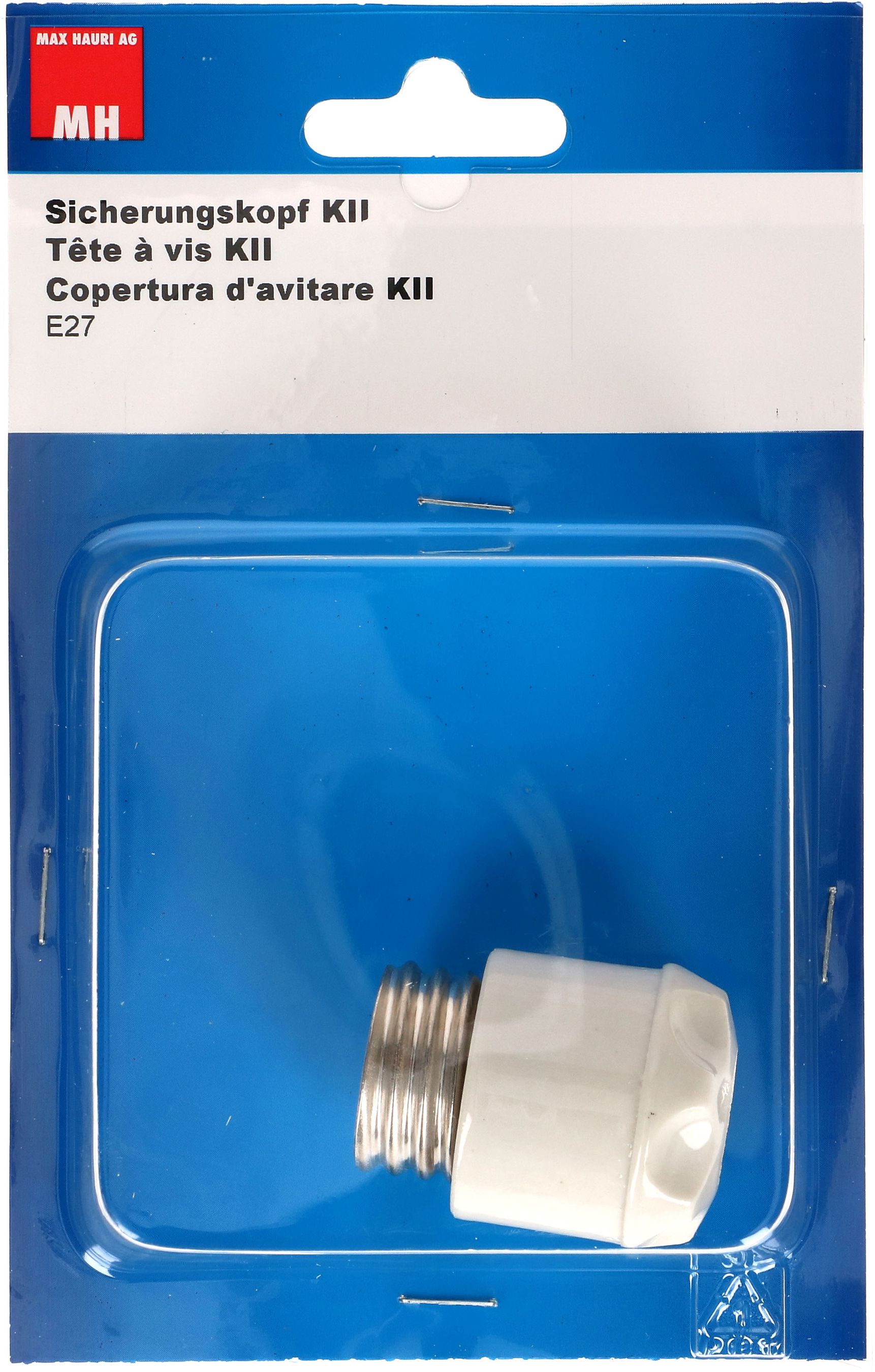 tête à visser pour fusible DT II E27 +trou de contrôle +de plomb.