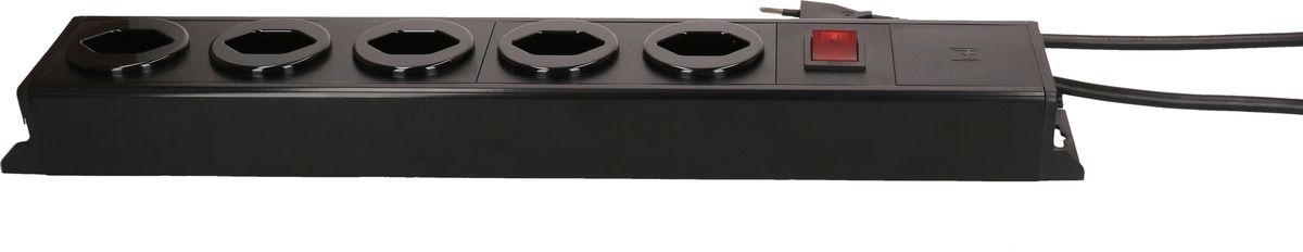 Steckdosenleiste Power Line 5x Typ 13 sw/sw Schalter 1.5m
