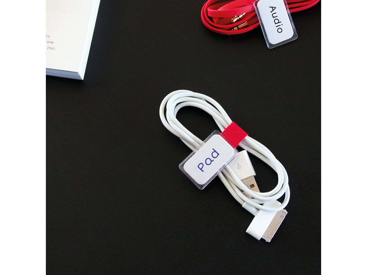 mini attache-câbles en scratch assorti avec étiquette bc, 10 pcs