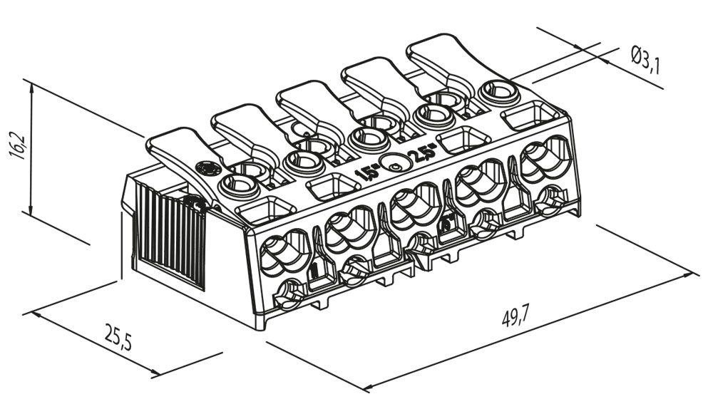 SLK3 morsetti di collegamento 5 poli 2.5mm2