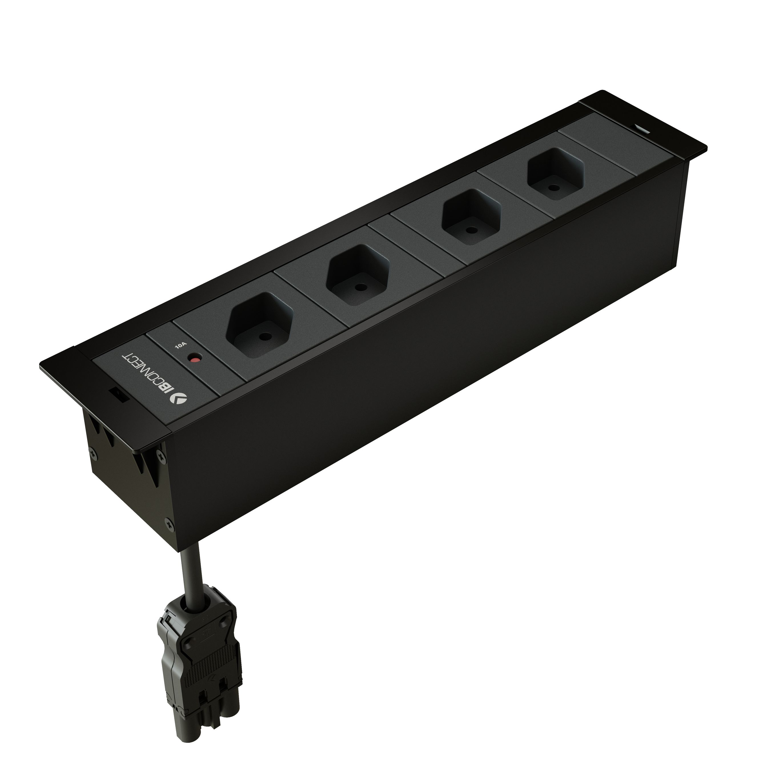 CUBOBOX Steckdoseneinheit schwarz M 4-fach 4x Typ 13