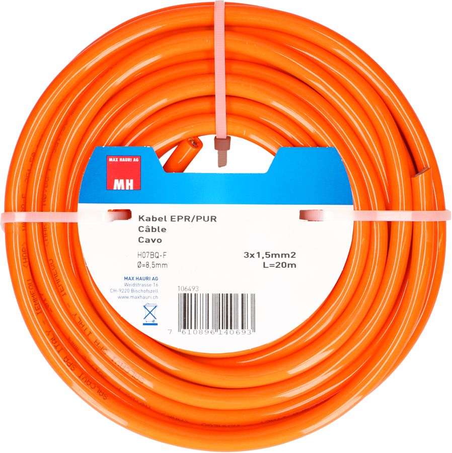 EPR/PUR-Kabel H07BQ-F3G1.5 20m orange