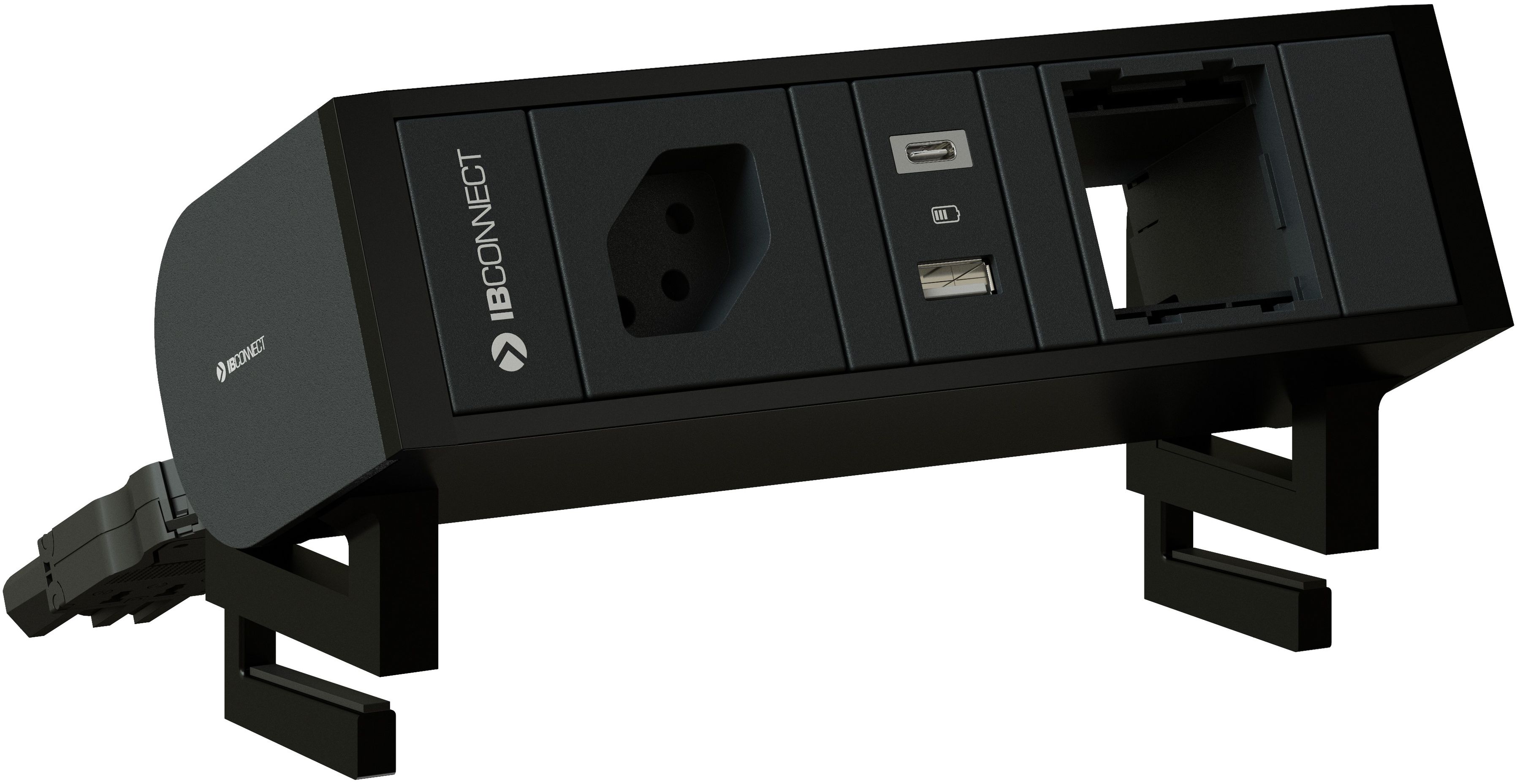 SUPRA Steckdoseneinheit schwarz 1x Typ 13 1x USB-A/C 1x Leermodul