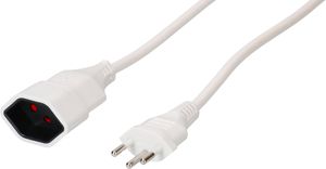 TD-Verlängerung H05VV-F3G1.0 2m weiss BS Typ 12 / Typ 13