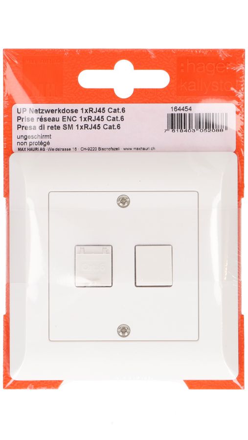 téléphone/réseau 1x vide/1xRJ45 cat. 6 ENC Kallysto blanc