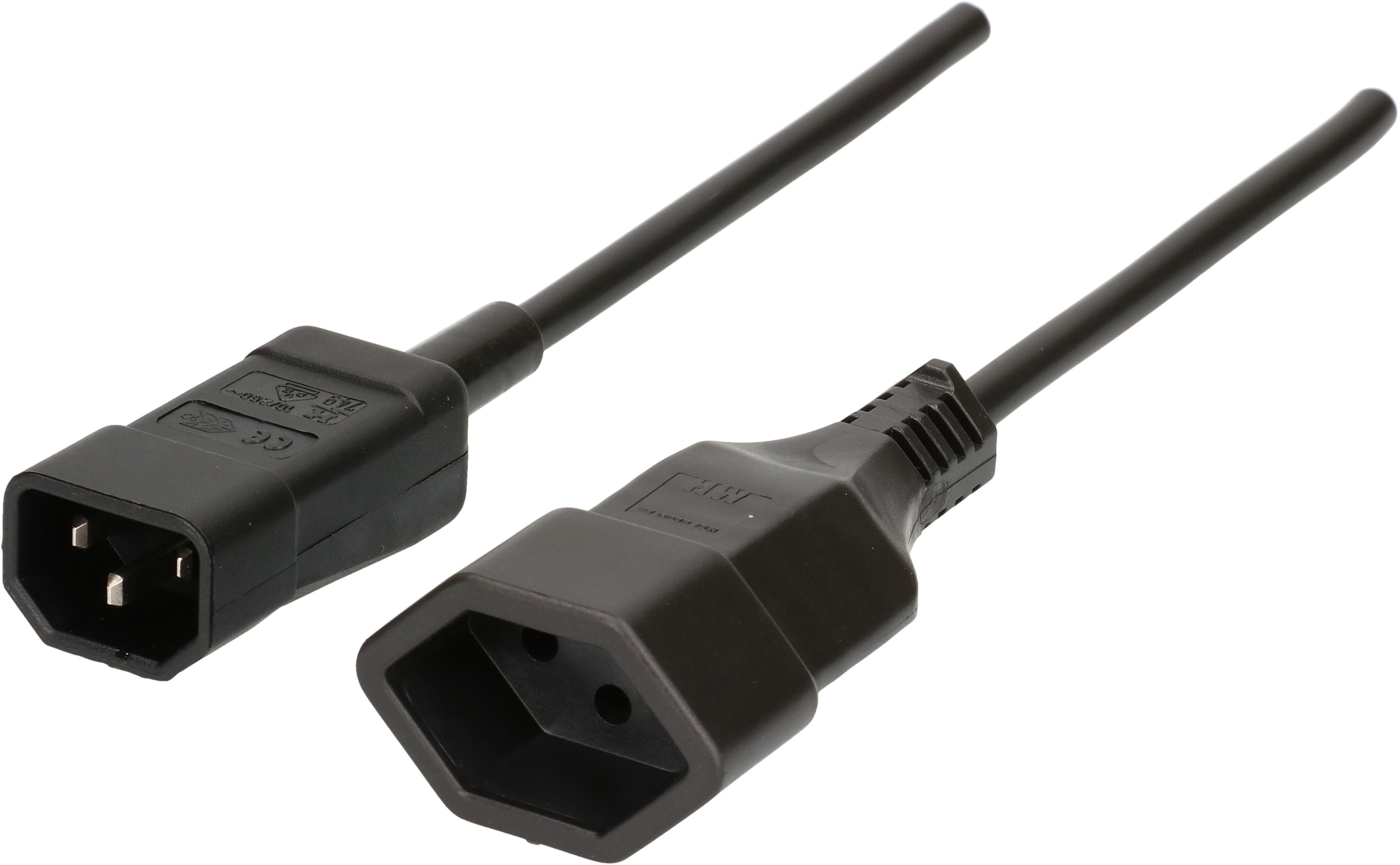 câble d'appareil TD H05VV-F3G1.0 2m noir C14/type 13