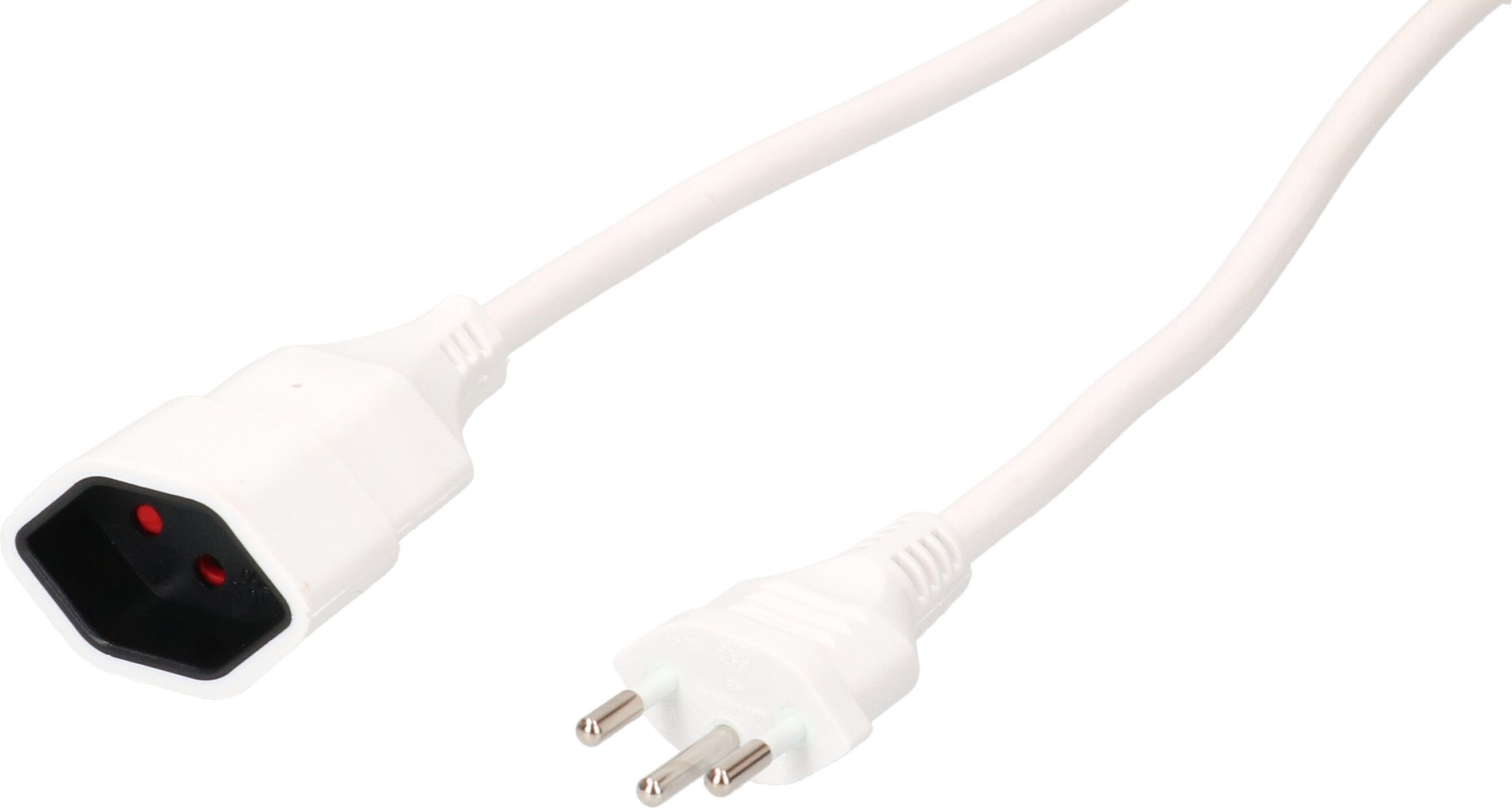 TD-Verlängerung H05VV-F3G1.5 10m weiss BS Typ 12 / Typ 13