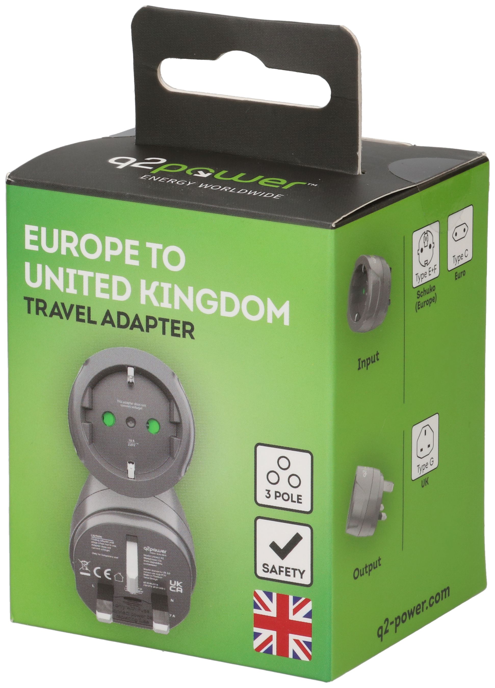 Reiseadapter Europe to United Kingdom