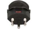 adaptateur fixe type 12 / Schuko CEE 7/7 noir