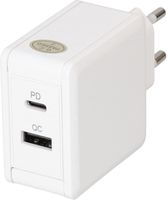 adattatore di ricarica rapida USB 1x USB-C PD 1x USB-A 30W bianco