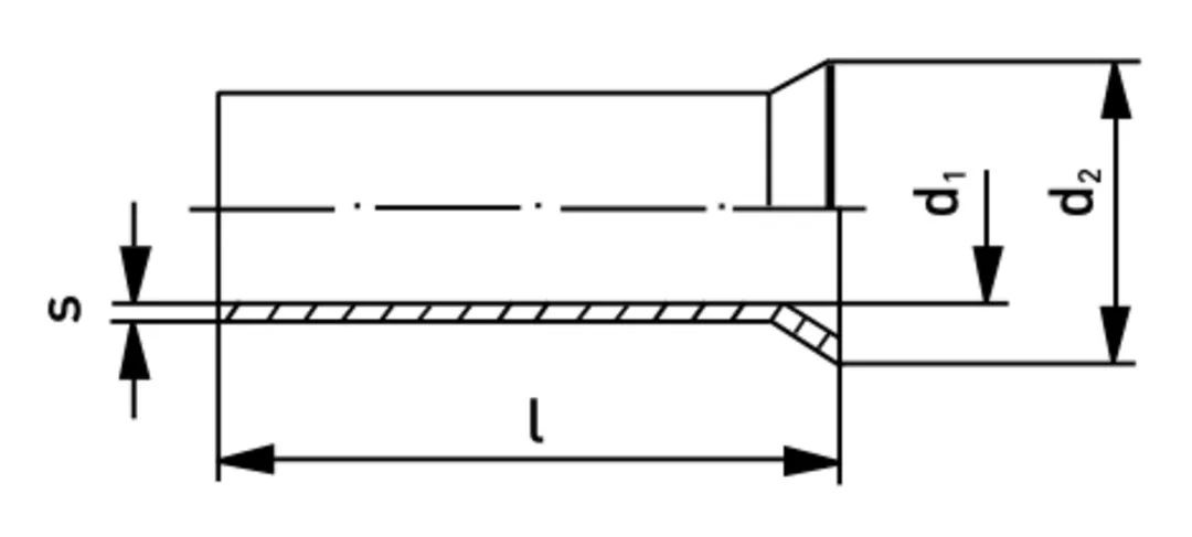 embout de câble non isolé étamé 25mm² x 18mm