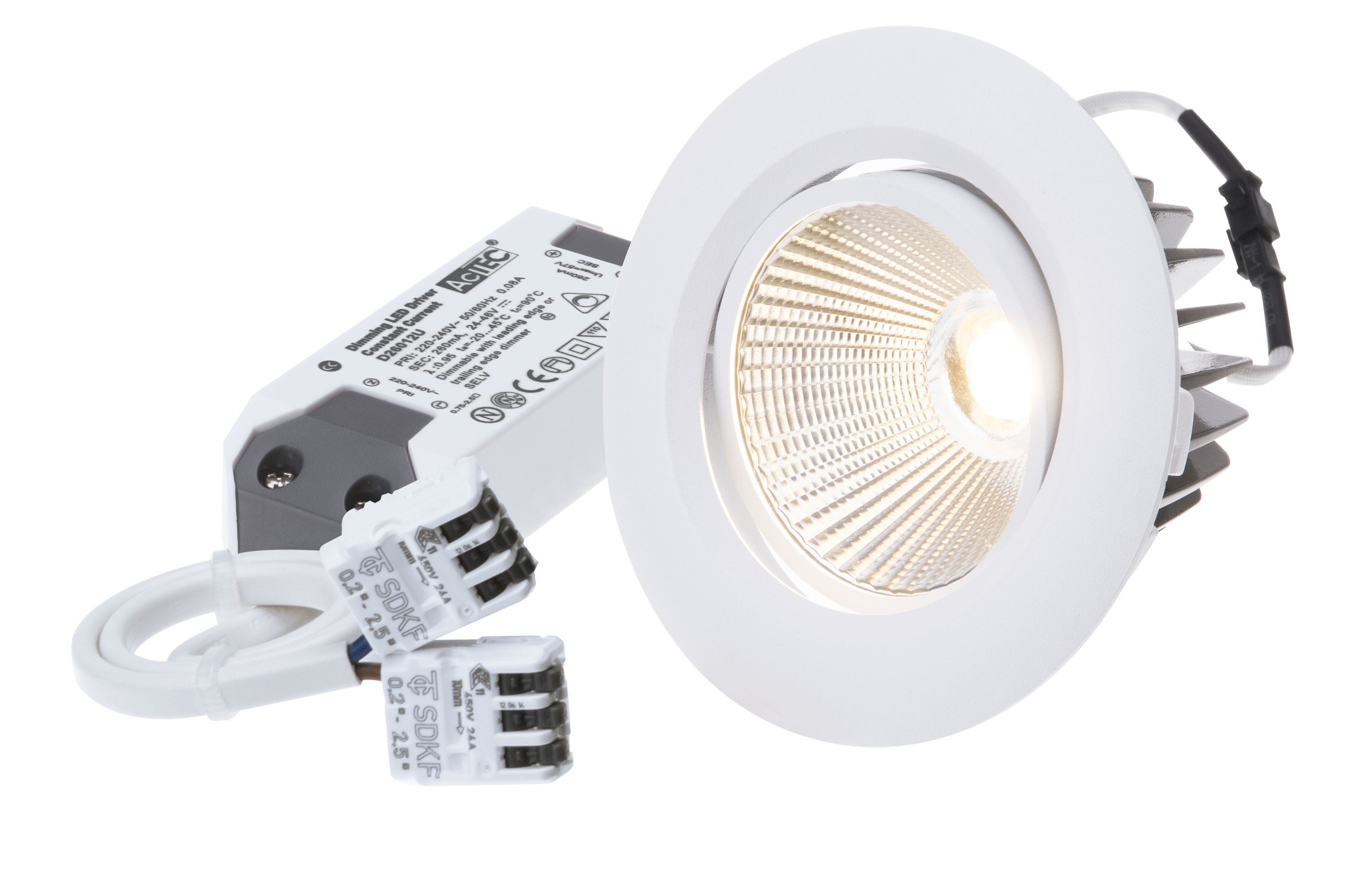 LED-Einbauspot AXO weiss 2700K 830lm 38°