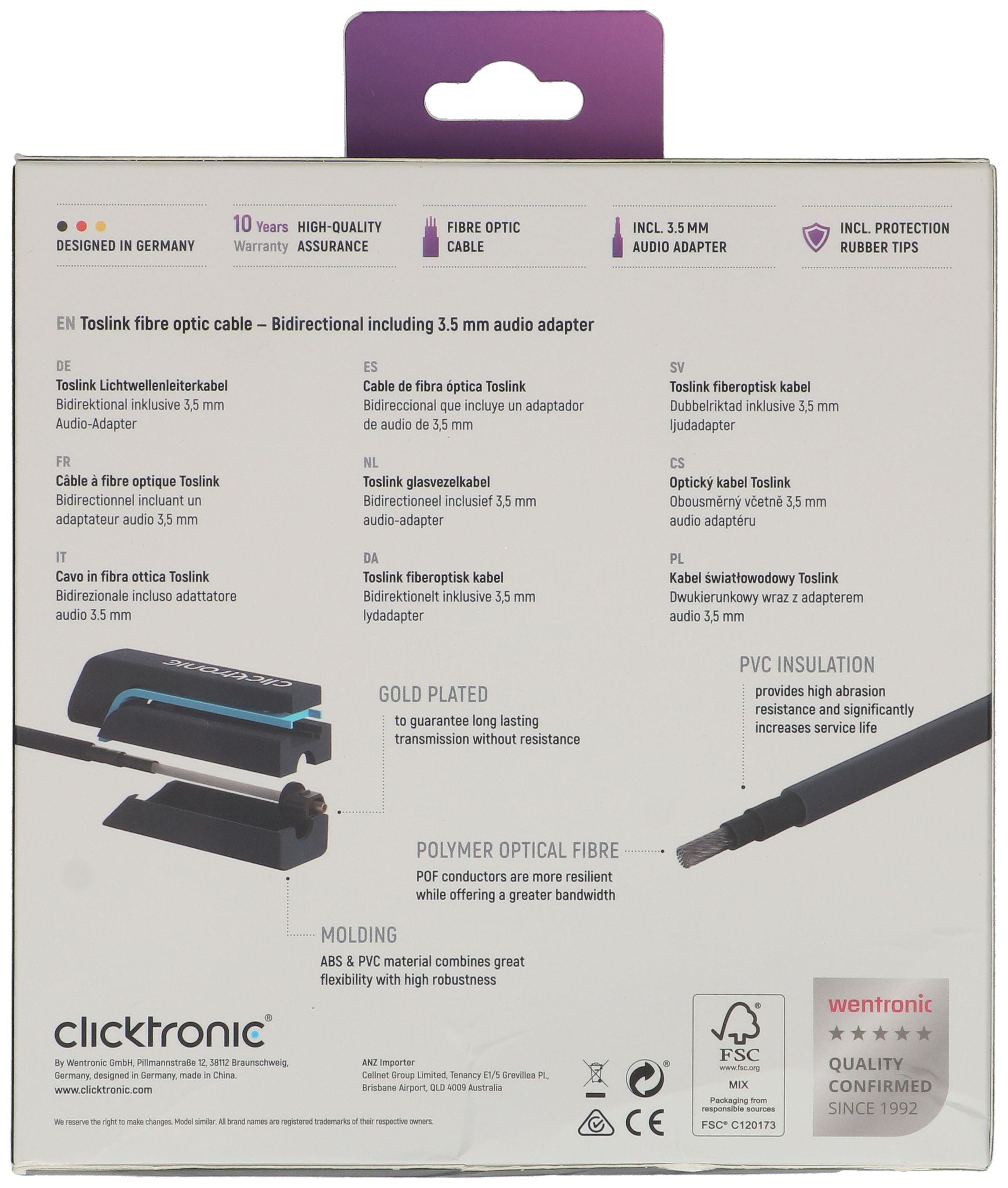 câble opto digital fiche Toslink 3m