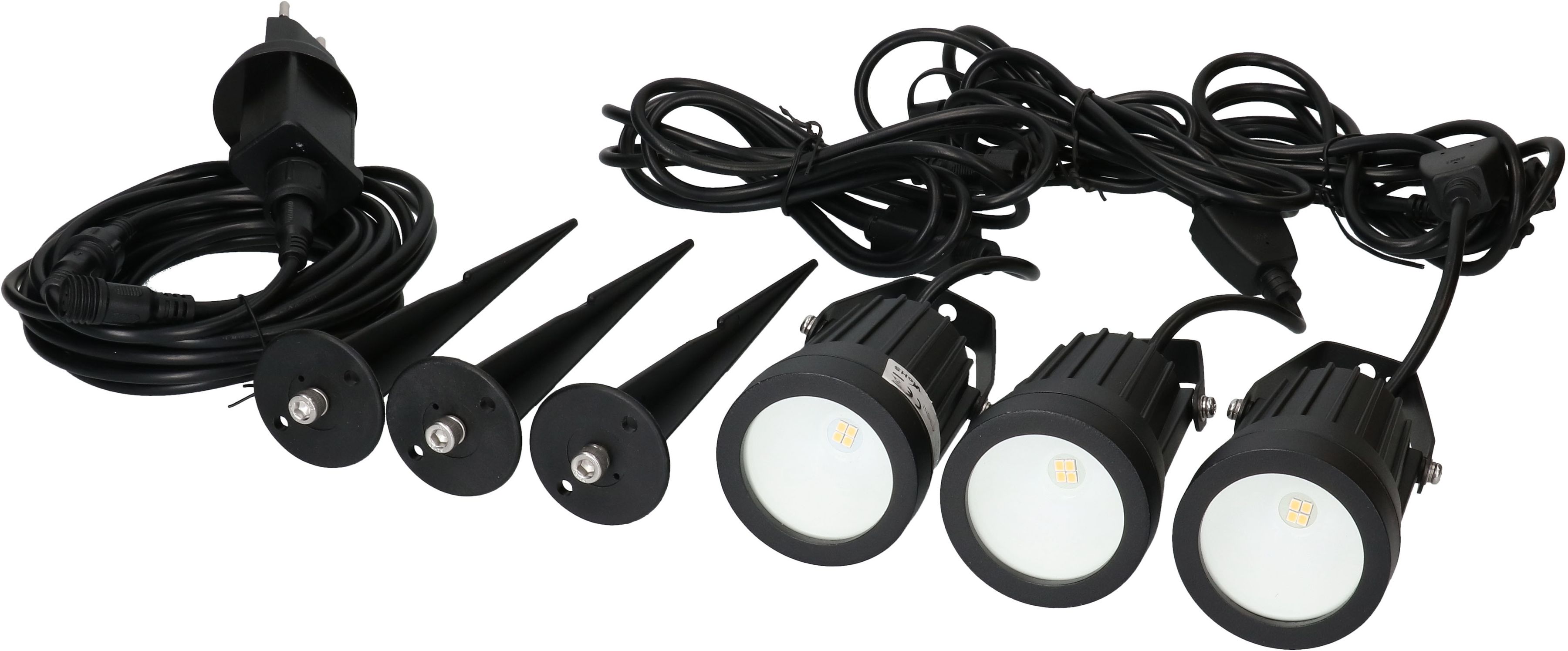 3er Set Gartenspot Merkuro / ALU schwarz IP65 / LED / Typ 11