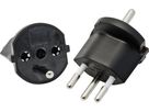 adaptateur fixe type 12 / Schuko CEE 7/7 noir