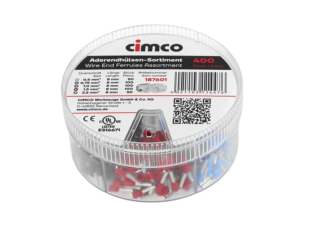 boîte de distribution d'embouts isolé 0.5-0.75-1-1.5-2.5mm² FR1