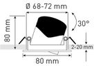LED-Einbauspot DISC 230 weiss 3000K 570lm 36°