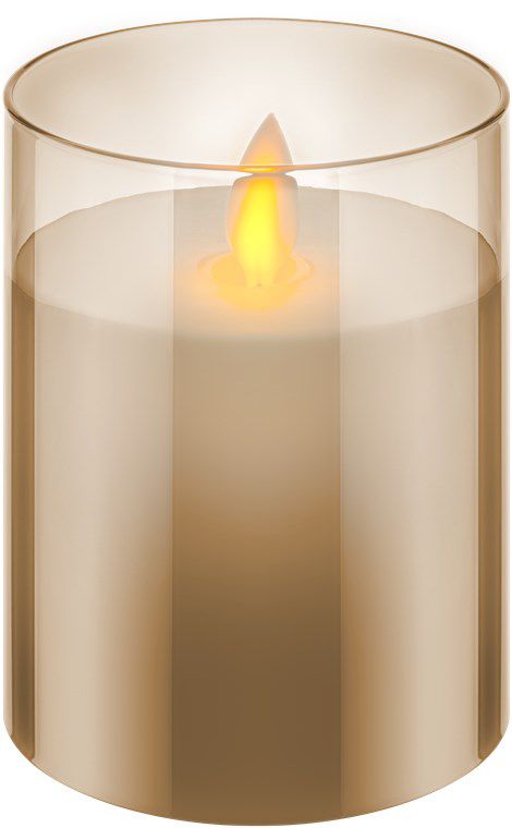 LED-Echtwachs-Kerzen, 3er-Set, gold