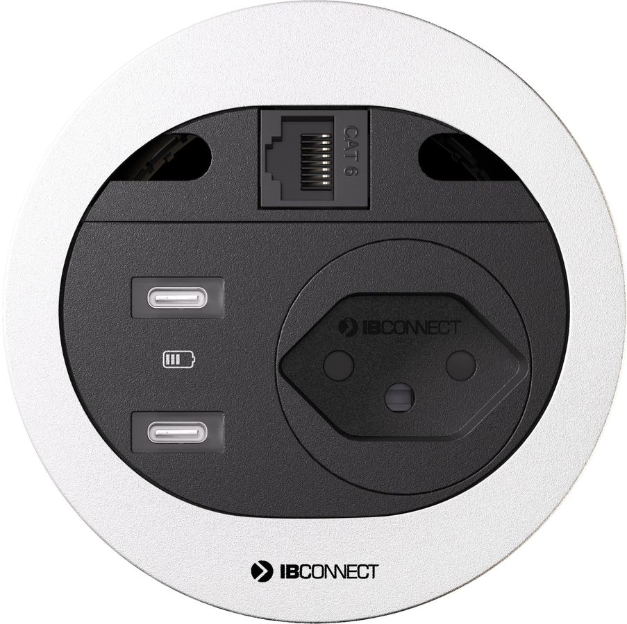 DIVUS Steckdoseneinheit weiss 1x Typ 13 2x USB-C 1x RJ45