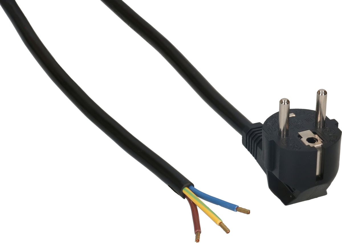 TD câble secteur H05VV-F3G1.5 3m noir Schuko