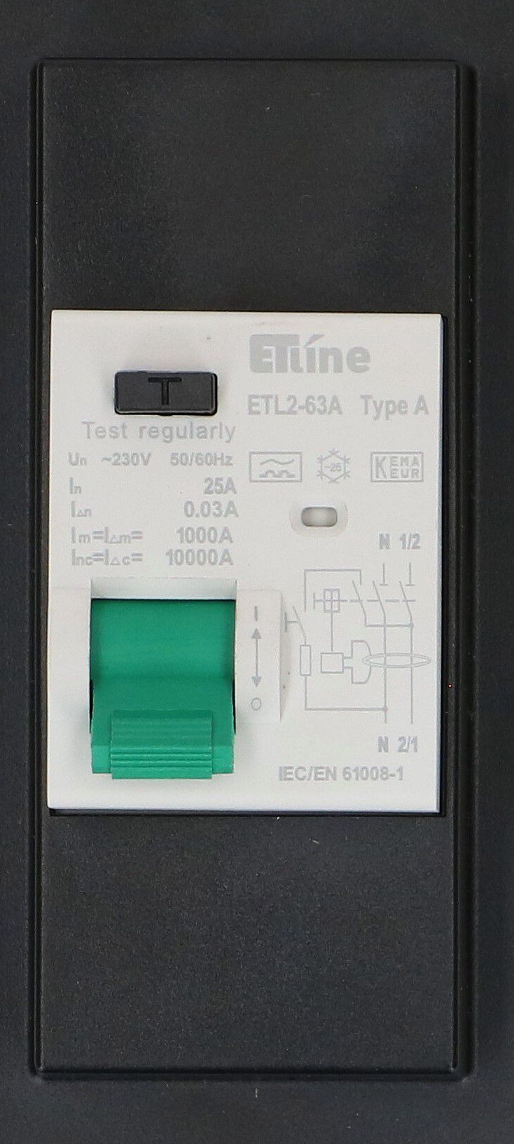 Steckdosenleiste Power Line 5x Typ 13 gr/sw FI 30mA / 10A 1.5m