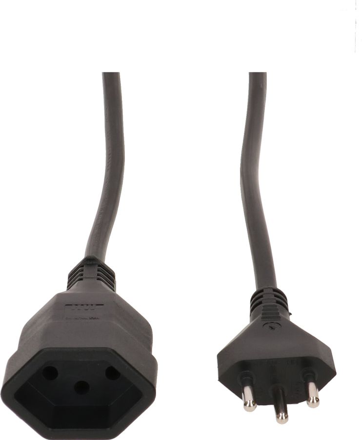 TD-Verlängerung H05VV-F3G1.0 0.25m schwarz Typ 12 / Typ 13