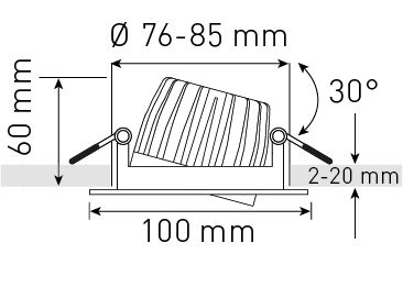 LED-Einbauspot AXO weiss 3000K 960lm 38°