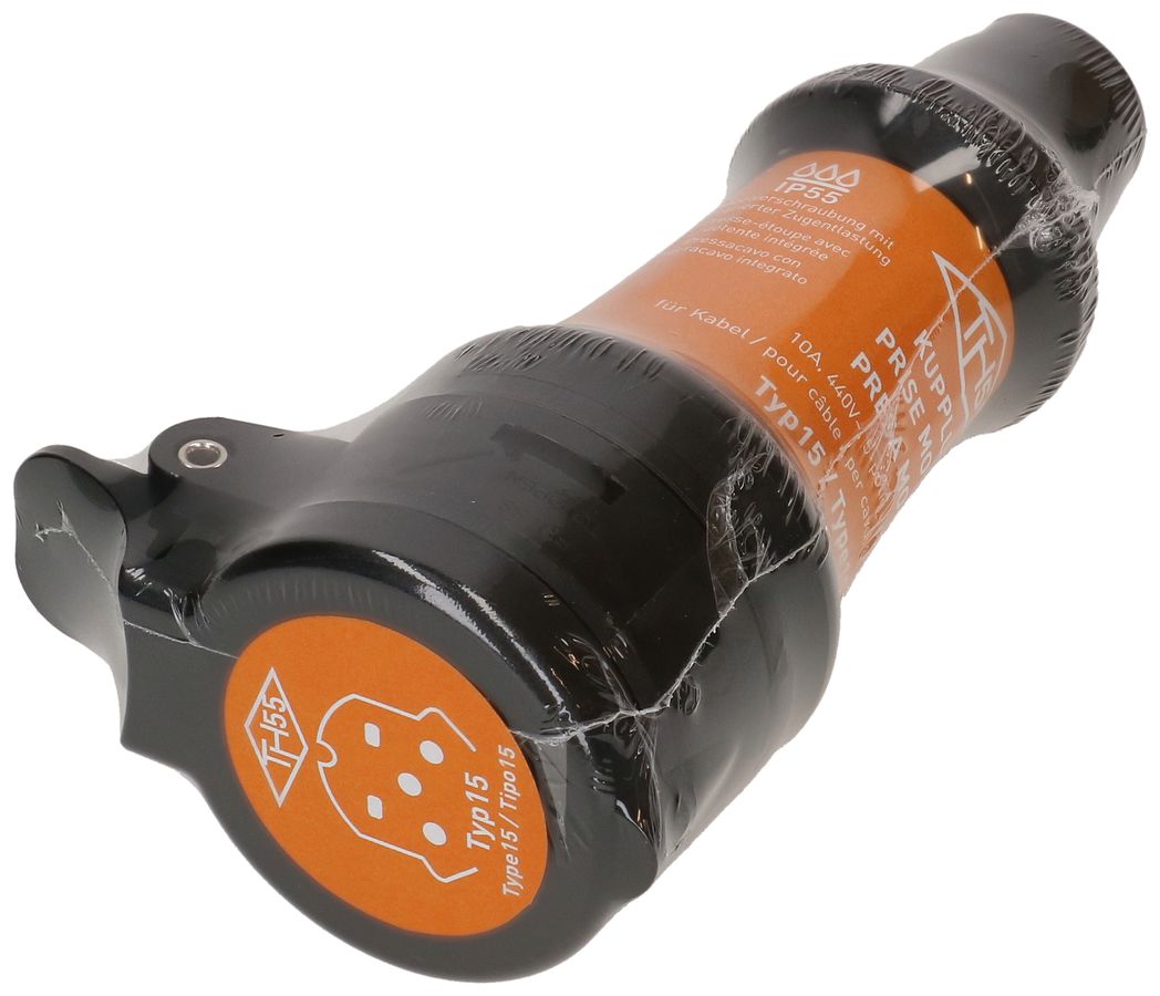 prise type 15 IP55 noir