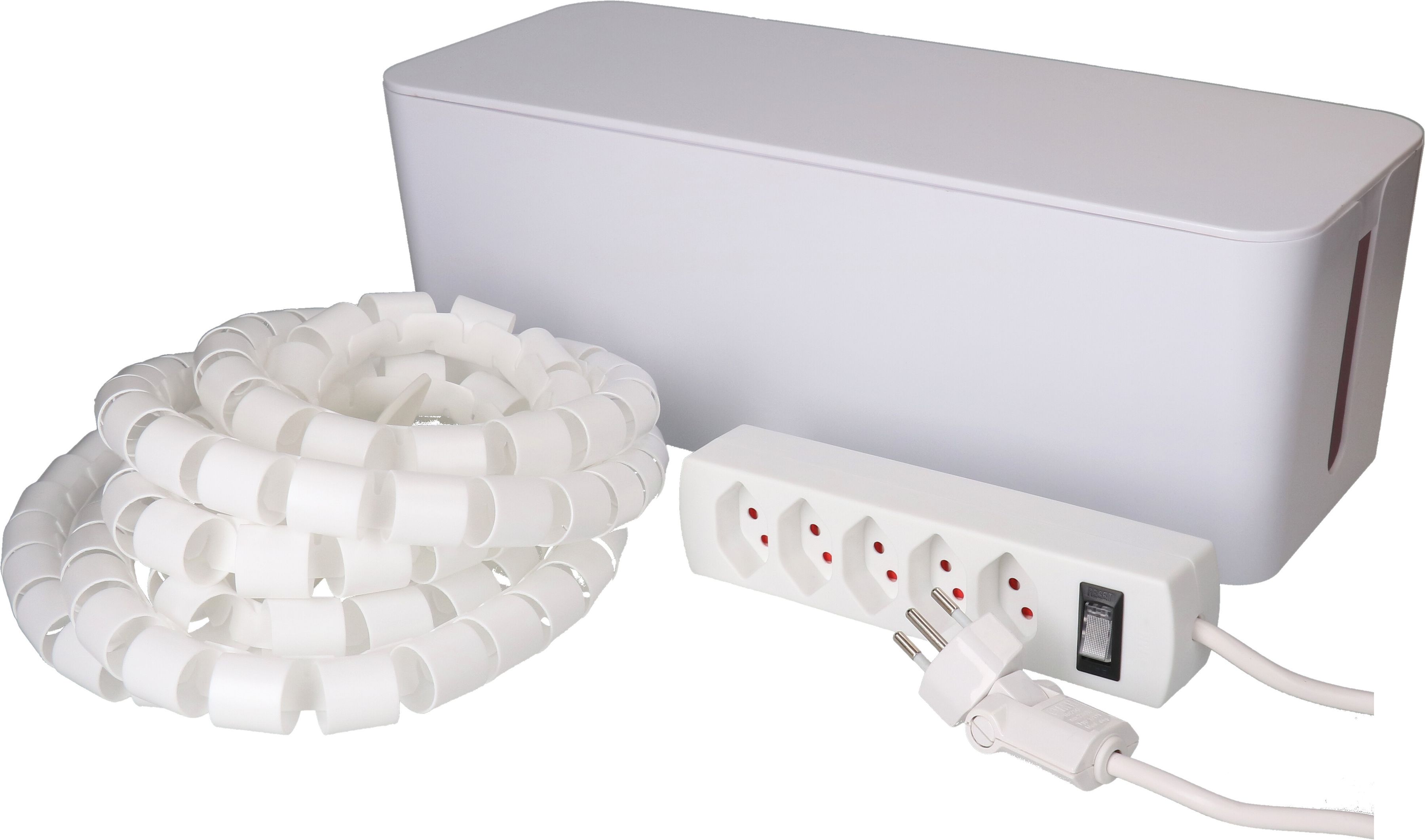 Set Kabelmanagement Box gross weiss
