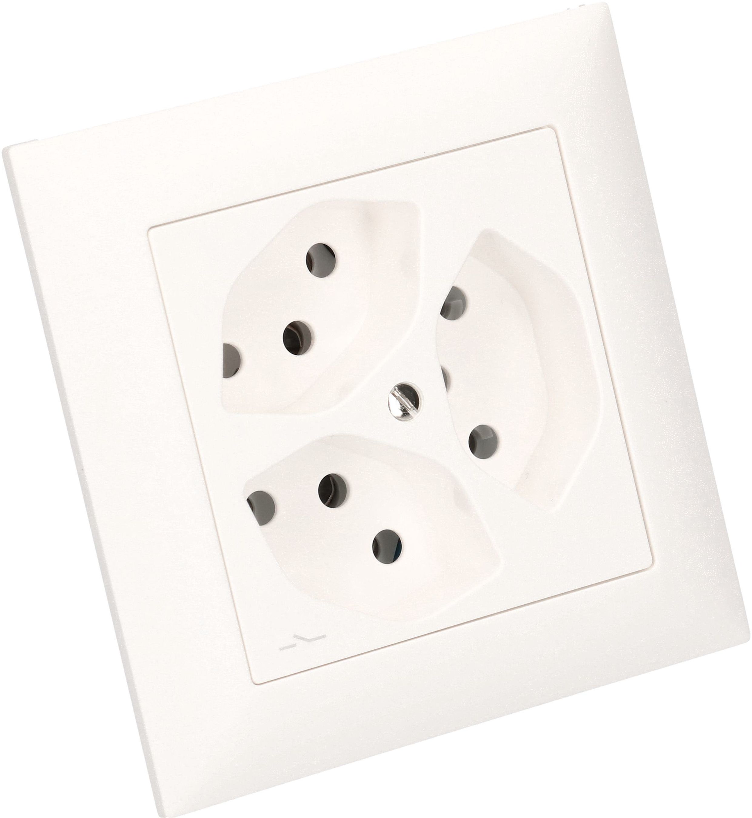 prise 3x type 13 1S ta.1x1 ENC EdizioDue blanc