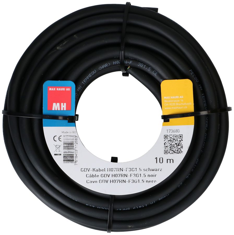 câble GDV H07RN-F3G1.5 10m noir