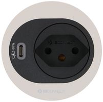 ATOM presa multipla bianco 1x tipo 13 1x USB-C 60W