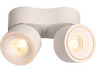 LED-Deckenspot DOUBLE SHINE matt weiss 3000K 2200lm 2x 36°