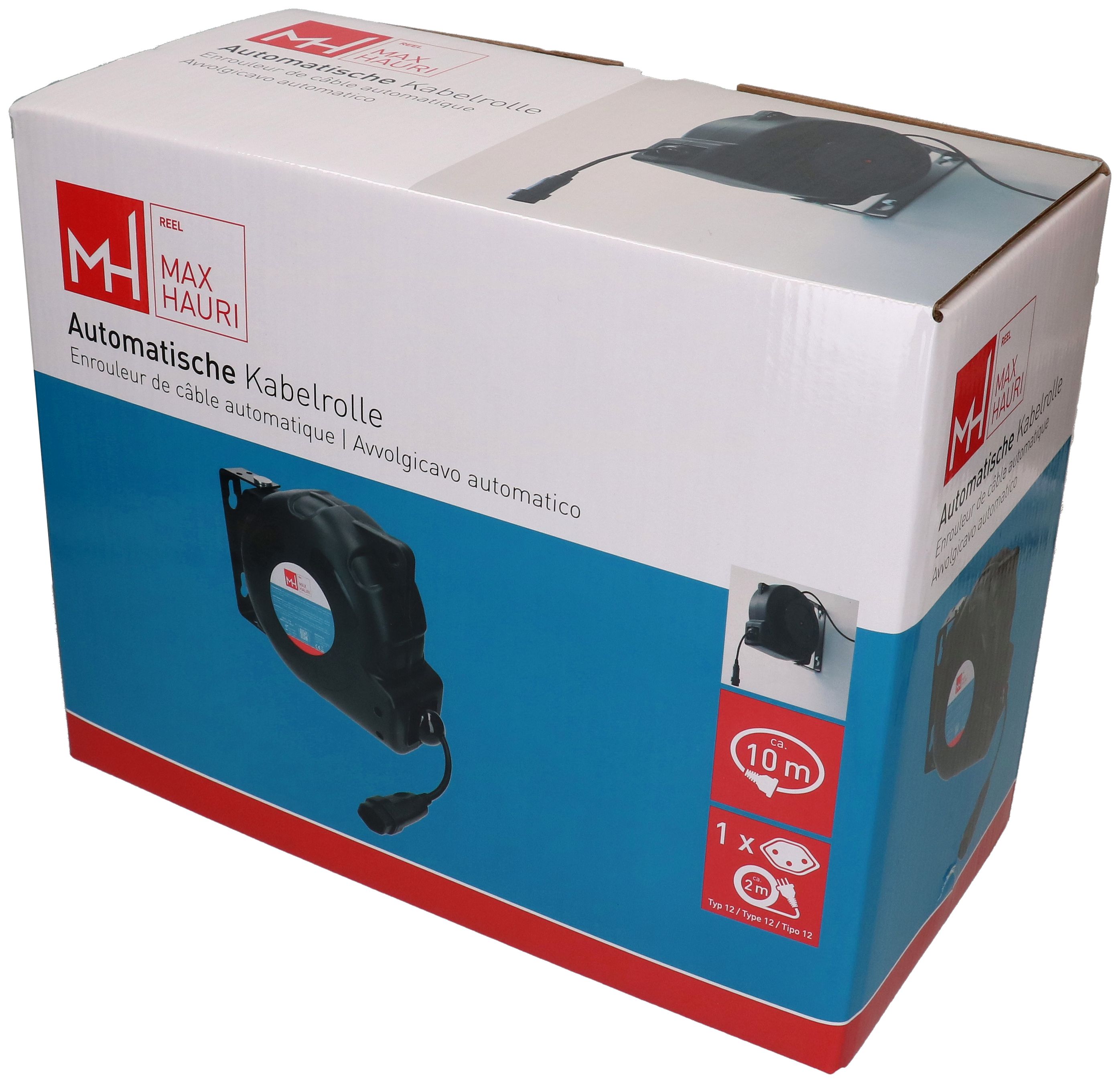 enrouleur de câble automatique 1x type 13 10m noir