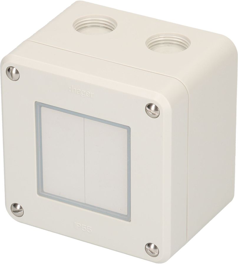 interrupteur à pous. double schéma 3+3 ta.1x1 AP Robusto IP55 gr