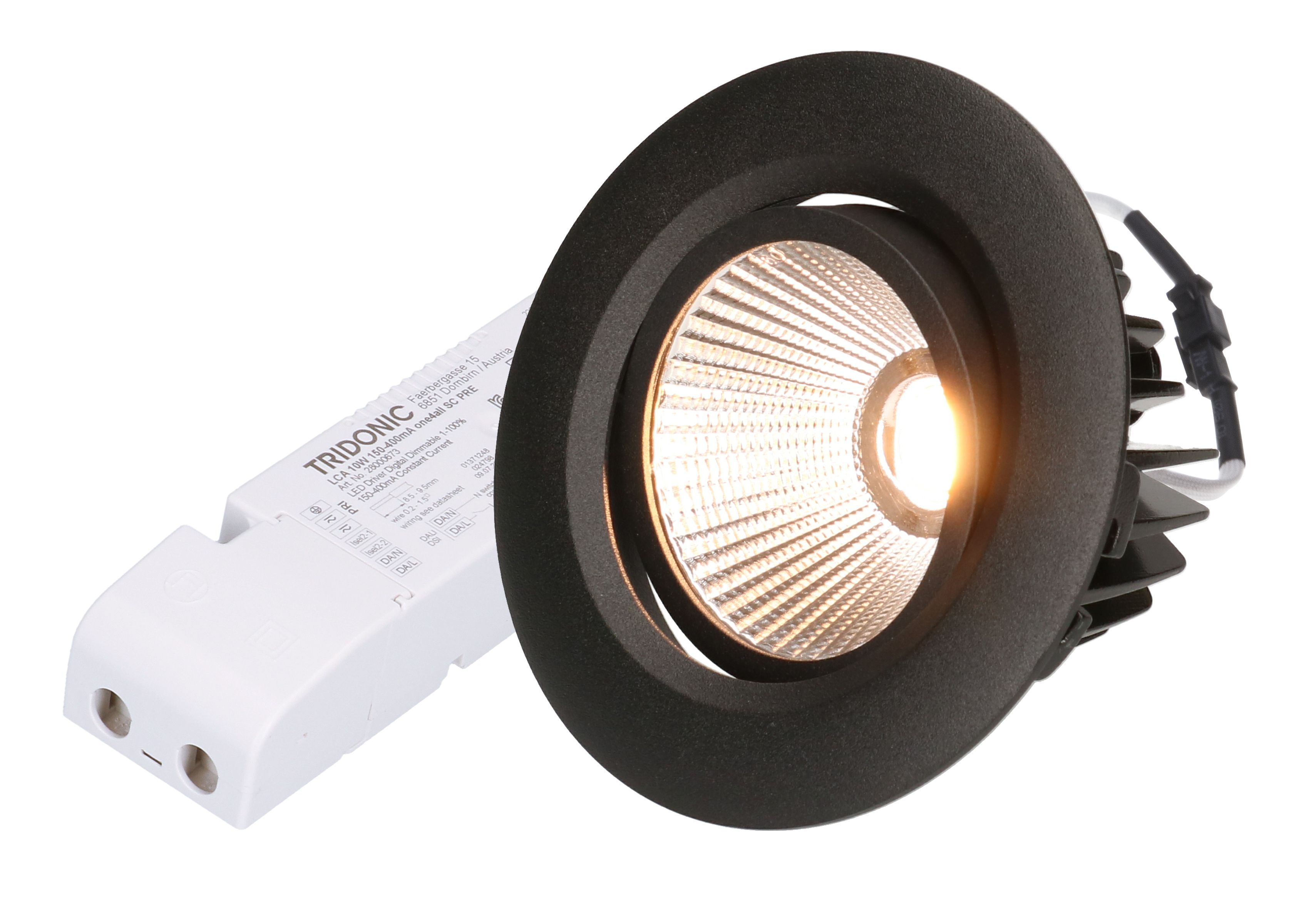 LED-Einbauspot "AXO" DALI schwarz matt 3000K 920lm 38°