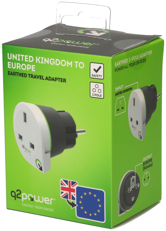 Reiseadapter United Kingdom to Europe