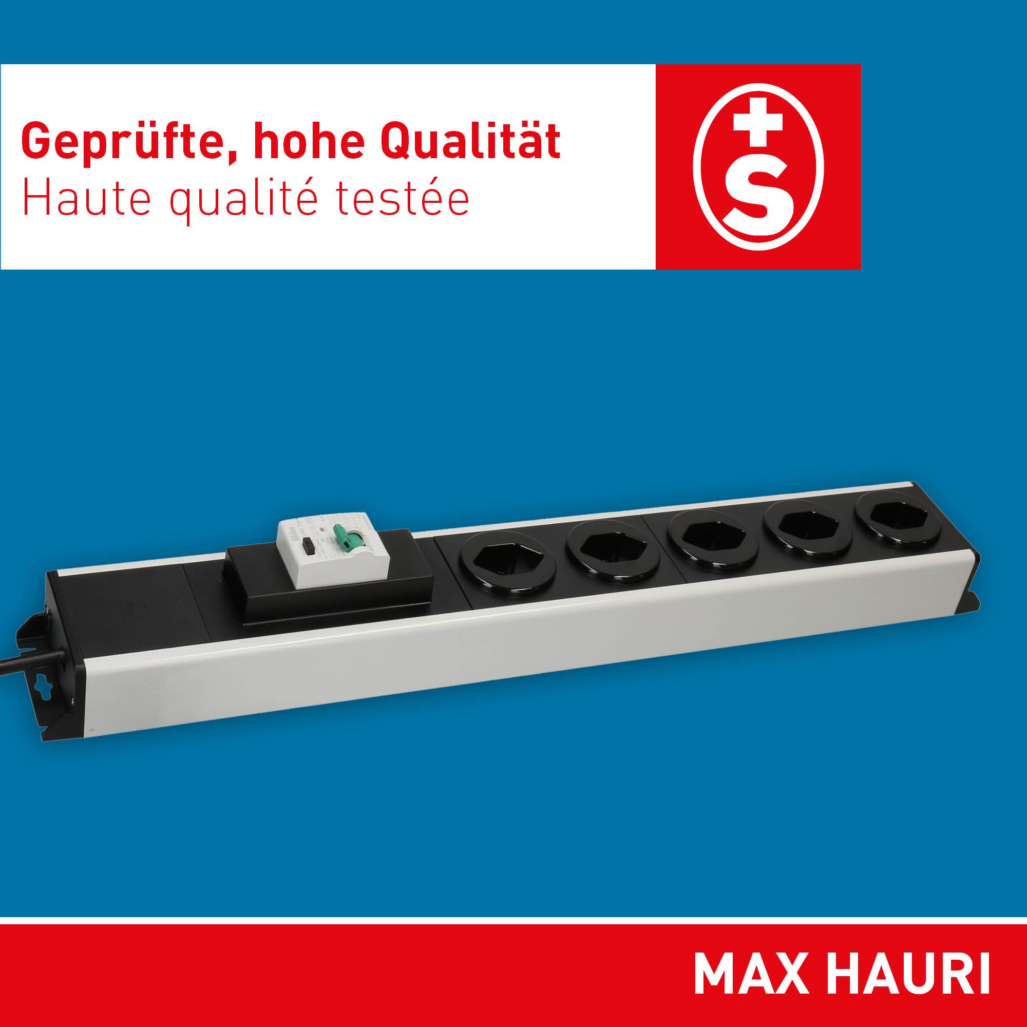 Steckdosenleiste Power Line 5x Typ 13 gr/sw FI 30mA / 10A 1.5m