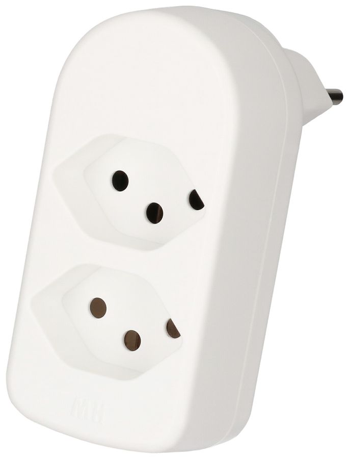 Abzweigstecker ADAPT 2x Typ 13 weiss drehbar Green+Fair