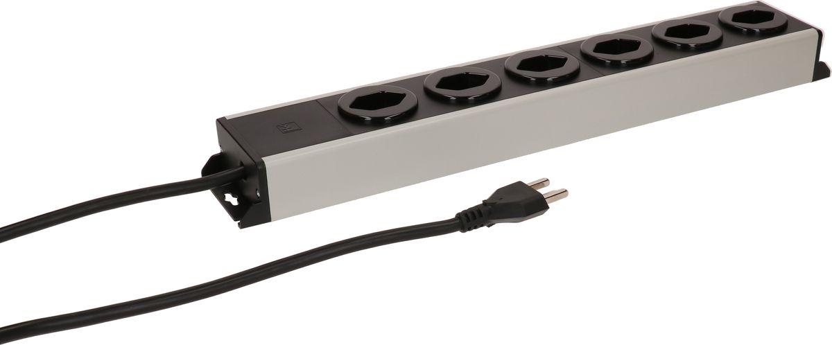 Steckdosenleiste Power Line 6x Typ 23 grau/schwarz 3.0m