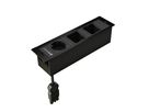 CUBOBOX bloc multiprise noir S 3 fois 1x Schuko 2x module vide