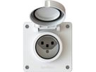 Steckdose 1x Typ 23 Einsatz +Frontset exo IP55 weiss