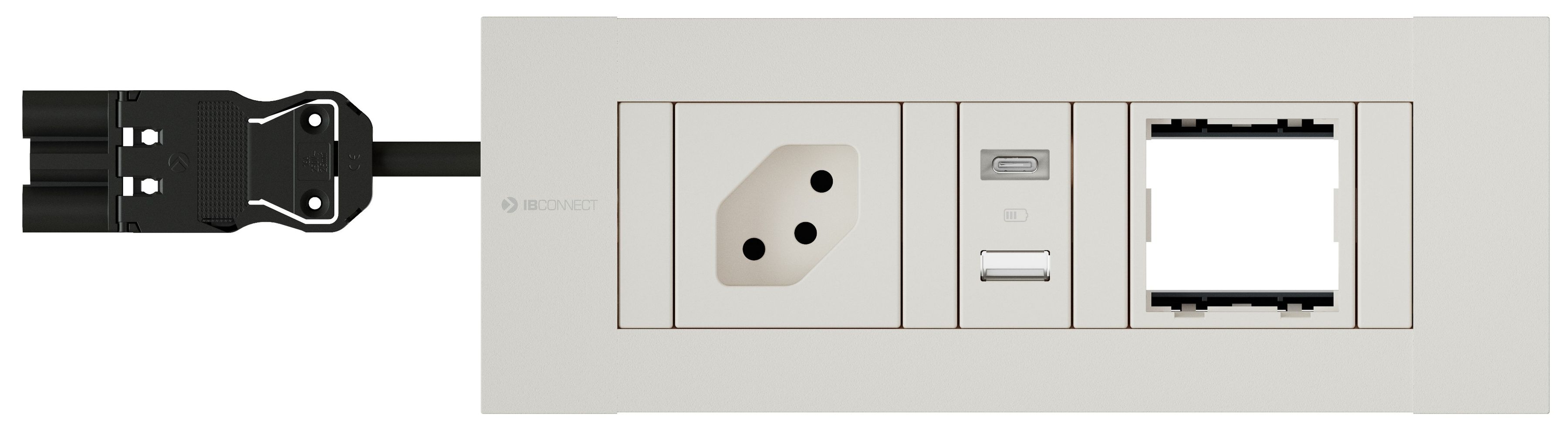 INTRO2.0 Steckdoseneinheit weiss 1x Typ 13 1x USB-A/C 1x Leer