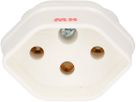 Übergangsstecker Italien/Typ 13 3-polig weiss