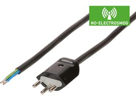 câble secteur 3G1.0 3m noir blindé avec type 12 fiche